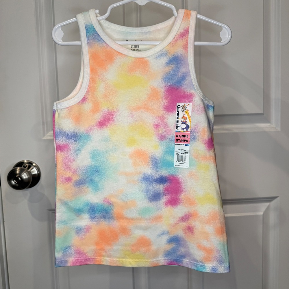 Garanimals Girls Tie Dye Tank Top Multi Color 100% Cotton Size 5T NWT